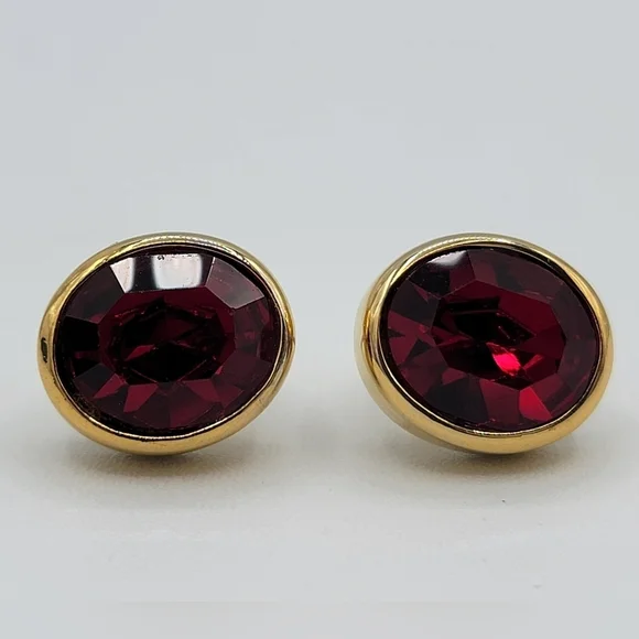Vintage Ruby Red Earrings #2295 - Picture 8 of 12